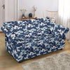 Navy Military Camouflage Camo Pattern Print Loveseat Cover-grizzshop