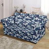 Navy Military Camouflage Camo Pattern Print Loveseat Cover-grizzshop