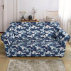 Navy Military Camouflage Camo Pattern Print Loveseat Cover-grizzshop