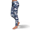 Navy Military Camouflage Camo Pattern Print Pattern Women Leggings-grizzshop