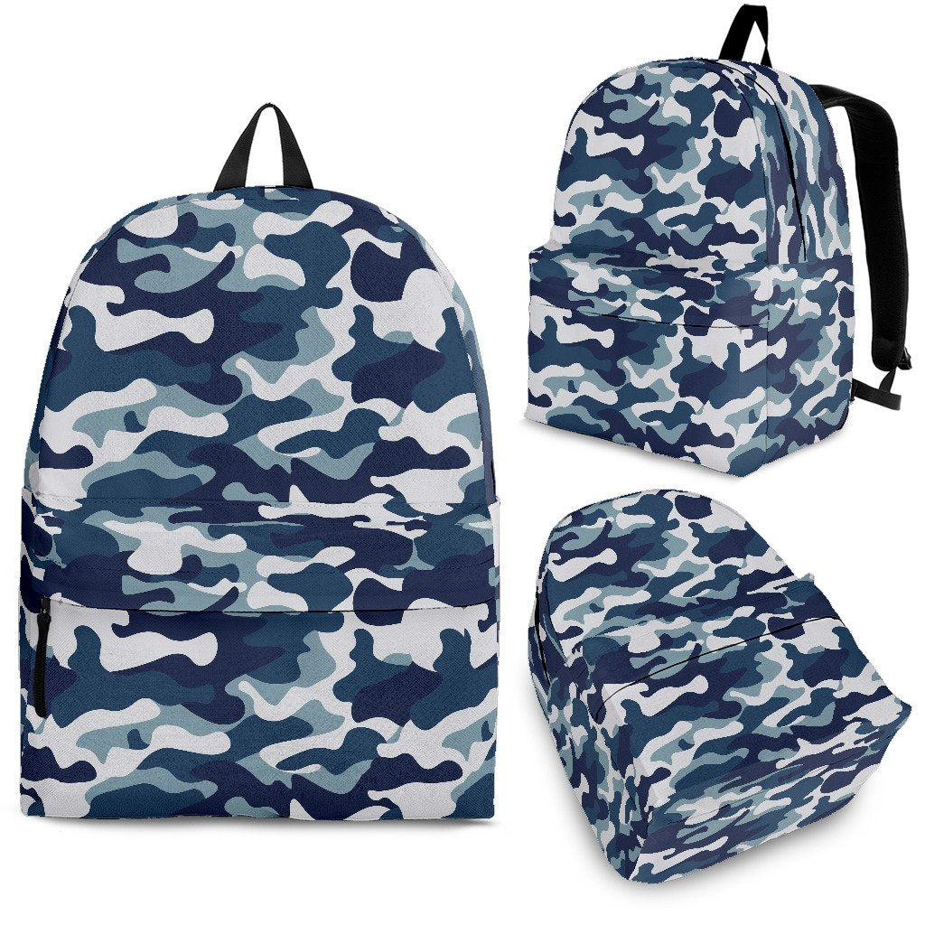 Navy Military Camouflage Camo Pattern Print Premium Backpack-grizzshop