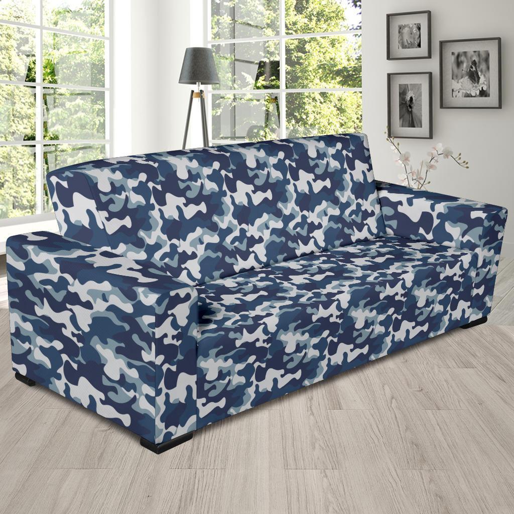 Navy Military Camouflage Camo Pattern Print Sofa Covers-grizzshop