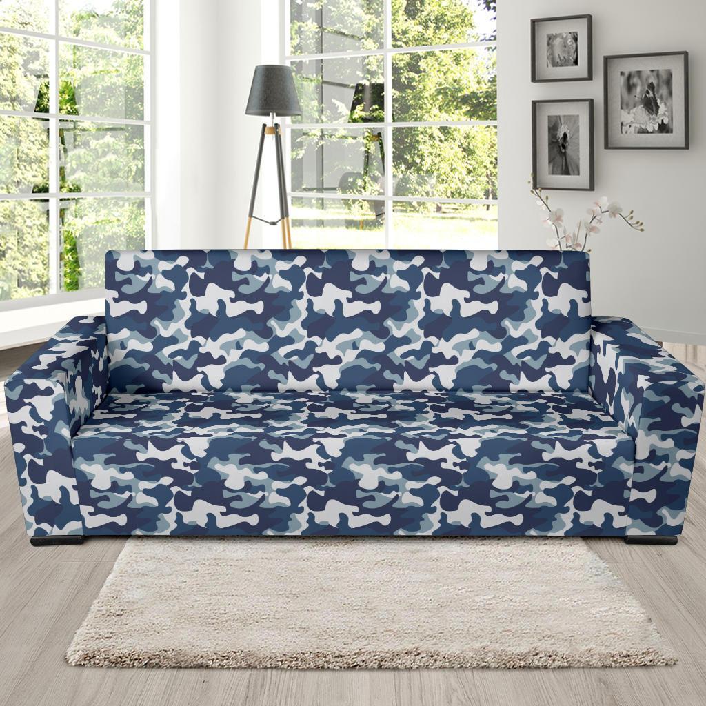 Navy Military Camouflage Camo Pattern Print Sofa Covers-grizzshop