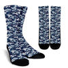 Navy Military Camouflage Camo Pattern Print Unisex Crew Socks-grizzshop