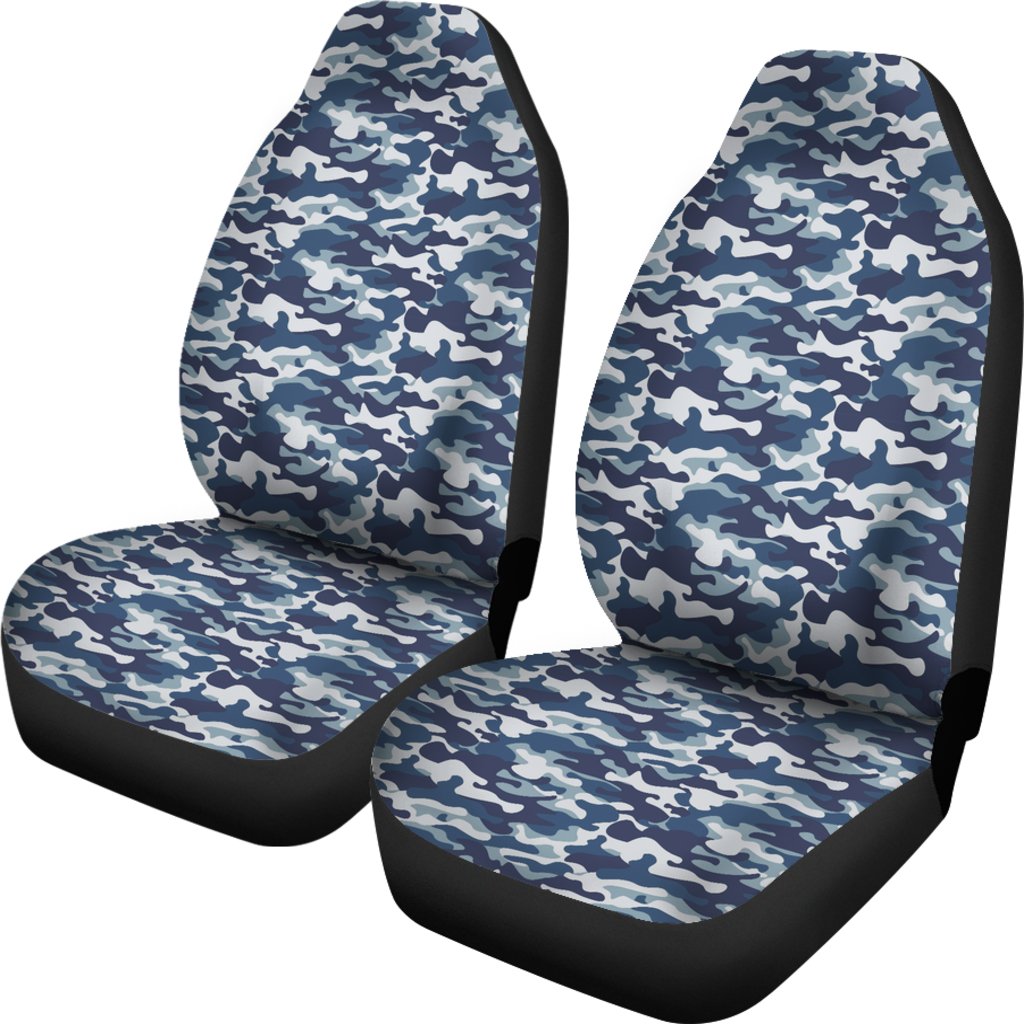 Navy Military Camouflage Camo Pattern Print Universal Fit Car Seat Cover-grizzshop