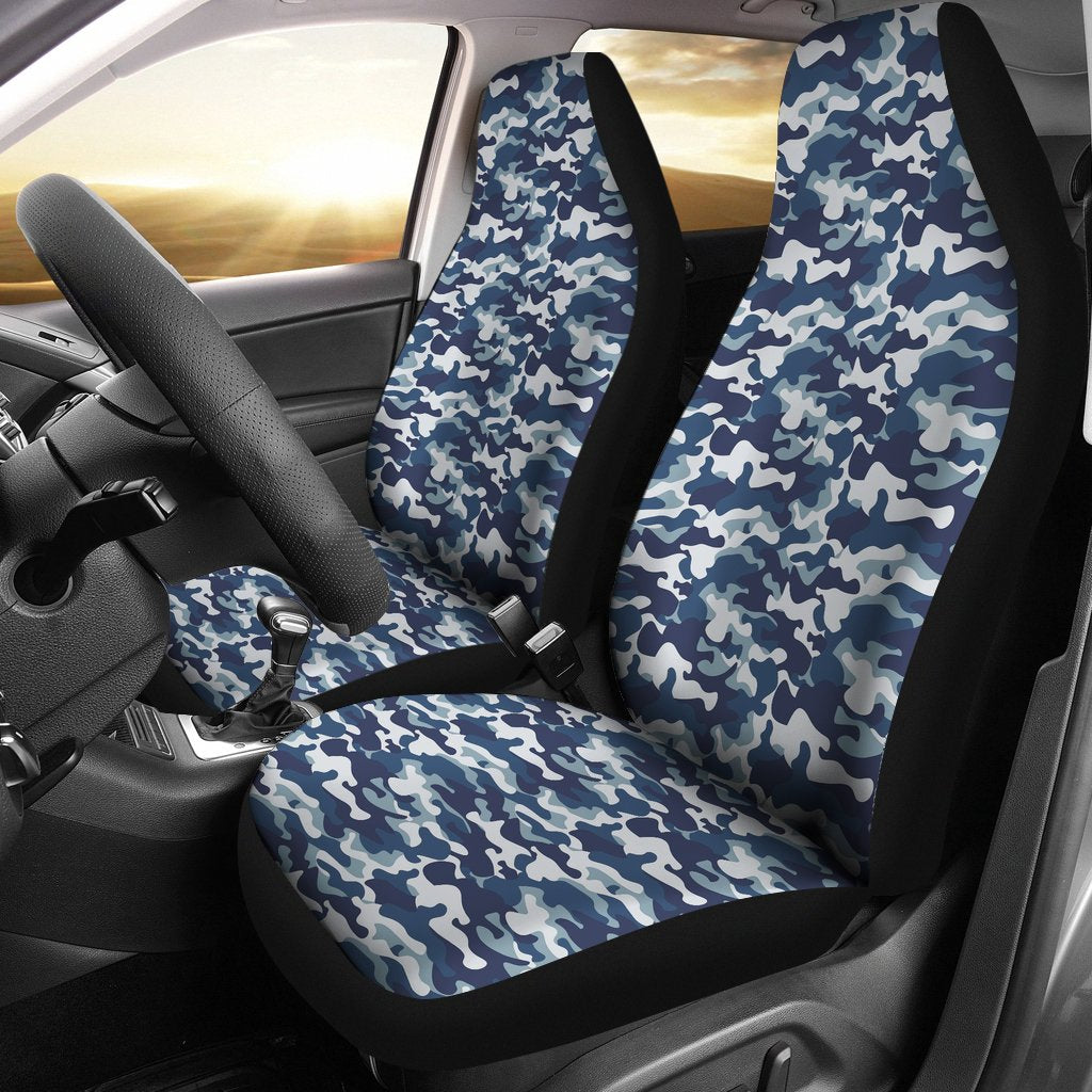 Navy Military Camouflage Camo Pattern Print Universal Fit Car Seat Cover-grizzshop
