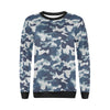 Navy Military Camouflage Camo Pattern Print Women Crewneck Sweatshirt-grizzshop