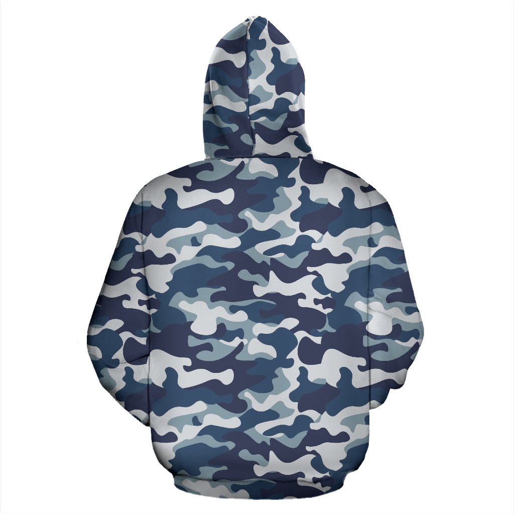 Navy Military Camouflage Camo Pattern Print Women Men Pullover Hoodie-grizzshop