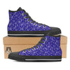 Navy Paisley Bandana Print Black High Top Shoes-grizzshop