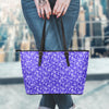 Navy Paisley Bandana Print Leather Tote Bag-grizzshop