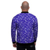 Navy Paisley Bandana Print Men's Bomber Jacket-grizzshop