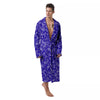 Navy Paisley Bandana Print Men's Robe-grizzshop