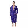 Navy Paisley Bandana Print Men's Robe-grizzshop