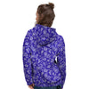 Navy Paisley Bandana Print Women's Hoodie-grizzshop