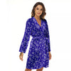 Navy Paisley Bandana Print Women's Robe-grizzshop