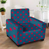 Navy Polka Dot Armchair Cover-grizzshop