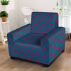 Navy Polka Dot Armchair Cover-grizzshop