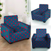 Navy Polka Dot Armchair Cover-grizzshop