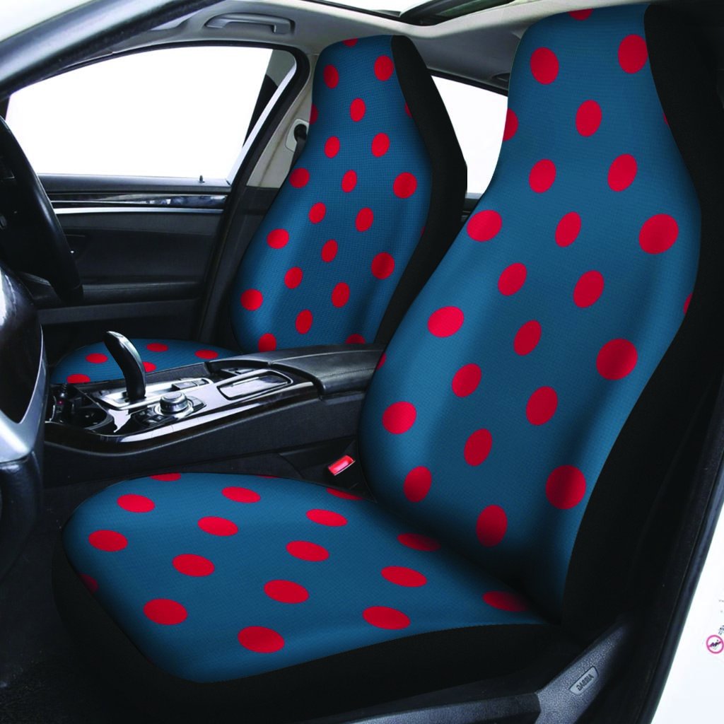 Navy Polka Dot Car Seat Covers-grizzshop