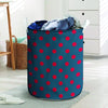 Navy Polka Dot Laundry Basket-grizzshop