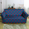 Navy Polka Dot Loveseat Cover-grizzshop