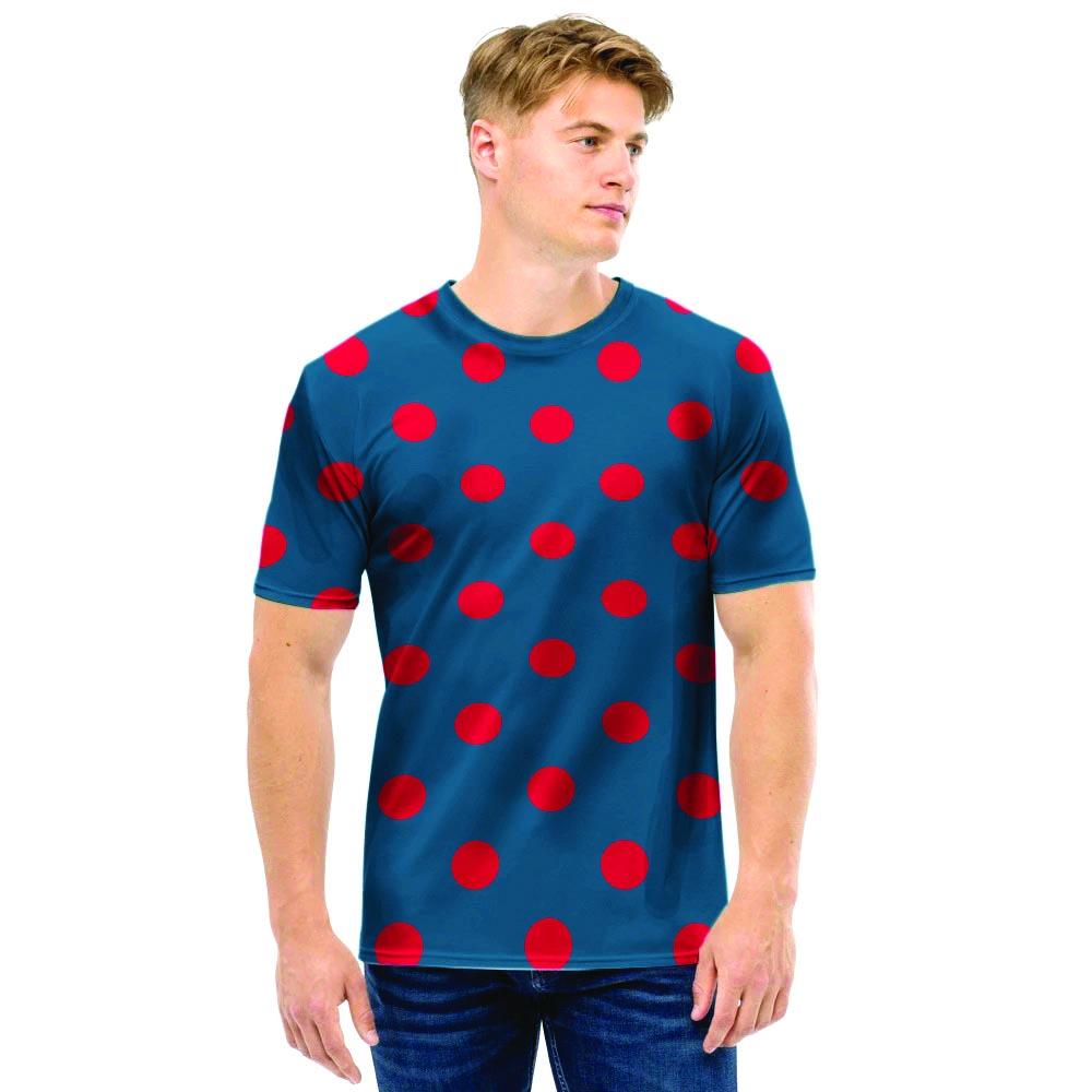 Navy Polka Dot Men T Shirt-grizzshop