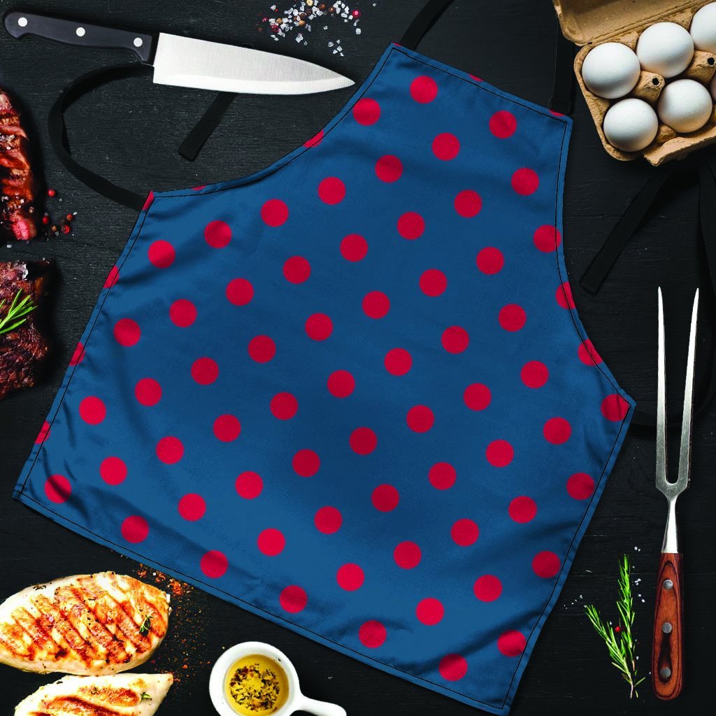 Navy Polka Dot Men's Apron-grizzshop