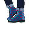 Navy Polka Dot Men's Boots-grizzshop