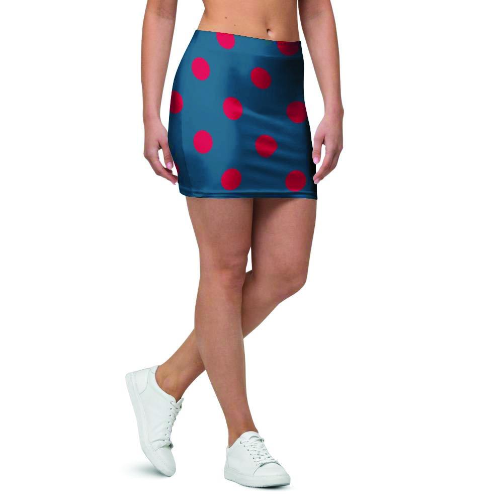 Navy Polka Dot Mini Skirt-grizzshop