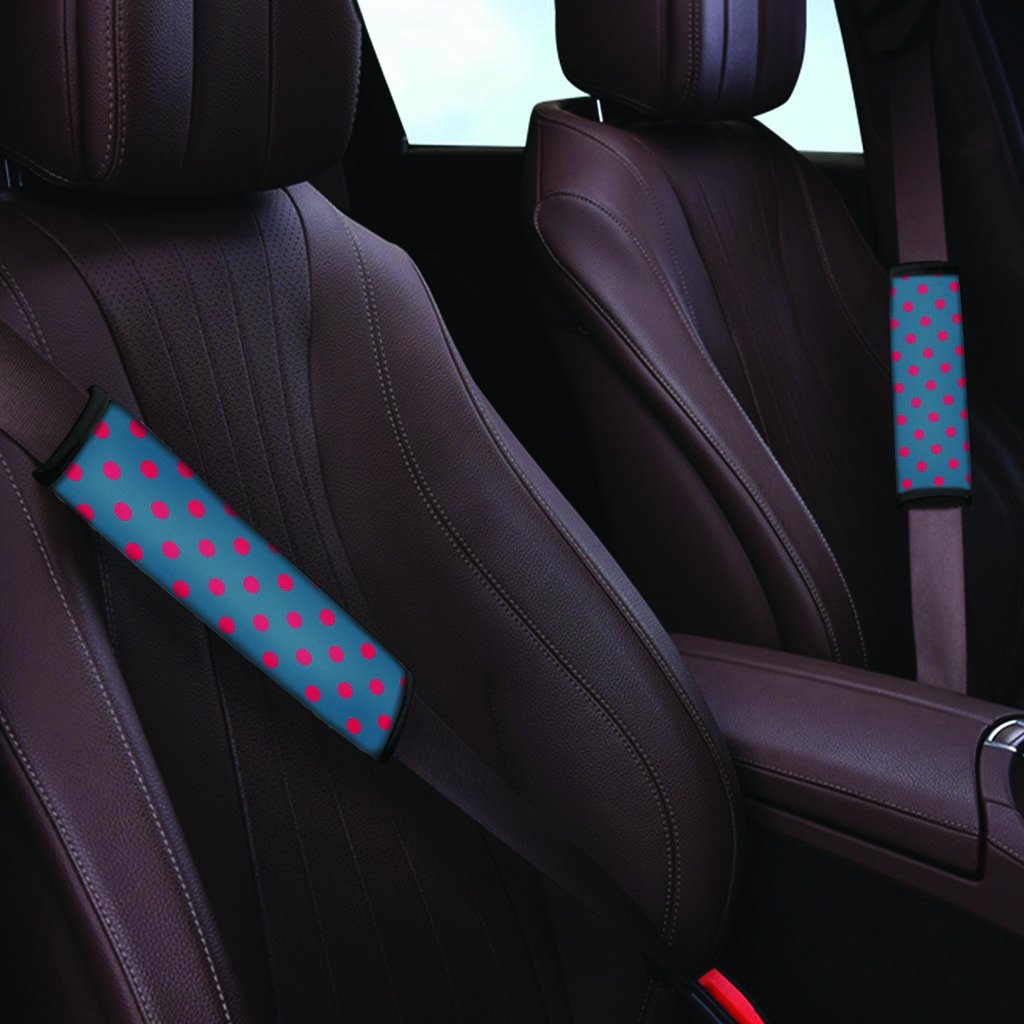 Navy Polka Dot Seat Belt Cover-grizzshop