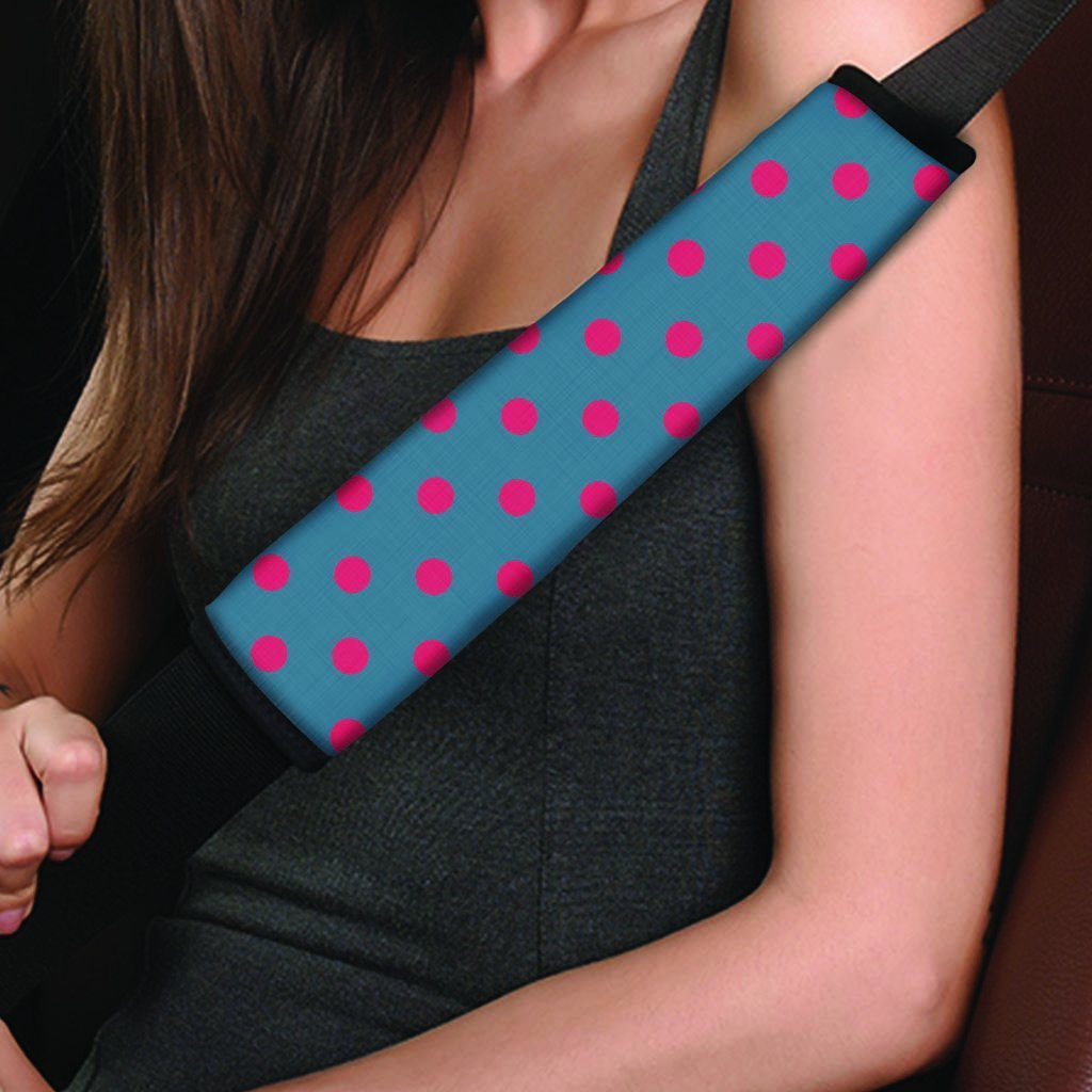 Navy Polka Dot Seat Belt Cover-grizzshop