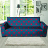 Navy Polka Dot Sofa Cover-grizzshop