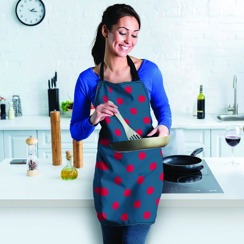 Navy Polka Dot Women's Apron-grizzshop