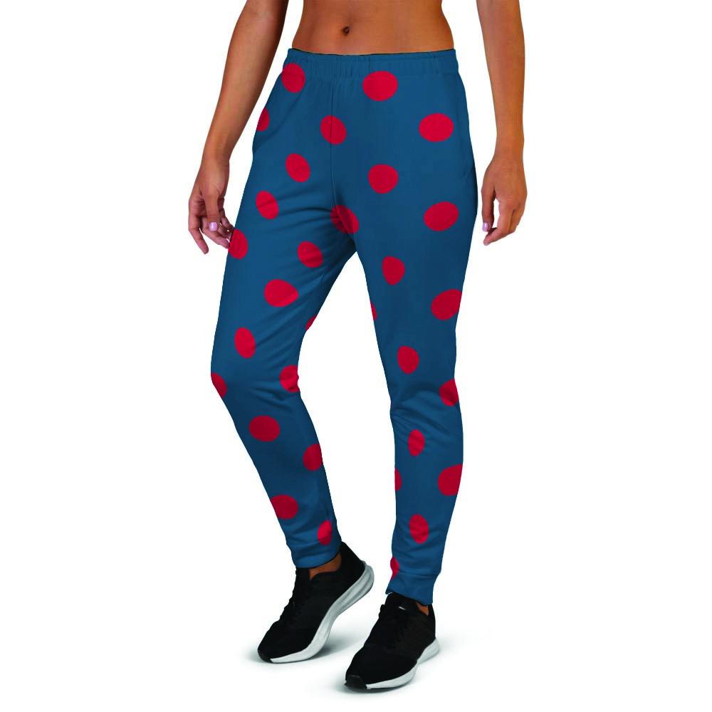 Navy Polka Dot Women's Joggers-grizzshop