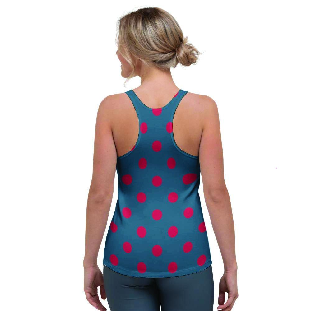 Navy Polka Dot Women's Racerback Tank Top-grizzshop