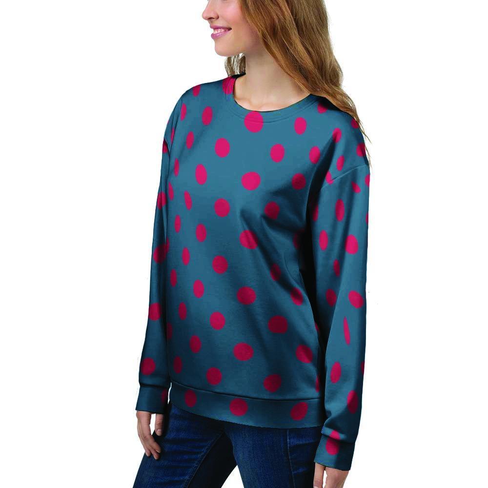 Navy Polka Dot Women's Sweatshirt-grizzshop