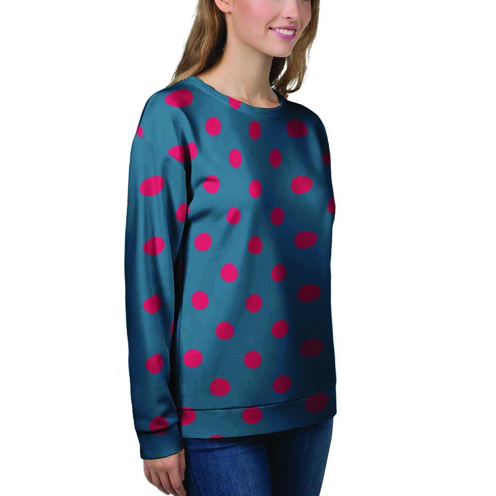 Navy Polka Dot Women's Sweatshirt-grizzshop