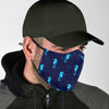 Navy Seahorse Pattern Print Face Mask-grizzshop