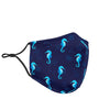 Navy Seahorse Pattern Print Face Mask-grizzshop