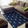 Navy Seahorse Pattern Print Floor Mat-grizzshop