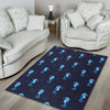 Navy Seahorse Pattern Print Floor Mat-grizzshop