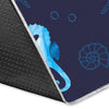 Navy Seahorse Pattern Print Floor Mat-grizzshop