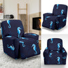 Navy Seahorse Pattern Print Recliner Cover-grizzshop