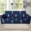 Navy Seahorse Pattern Print Sofa Covers-grizzshop