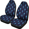 Navy Seahorse Pattern Print Universal Fit Car Seat Cover-grizzshop