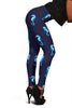 Navy Seahorse Print Pattern Women Leggings-grizzshop