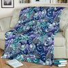 Navy Snail Pattern Print Blanket-grizzshop