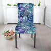 Navy Snail Pattern Print Chair Cover-grizzshop