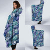 Navy Snail Pattern Print Hooded Blanket-grizzshop