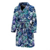 Navy Snail Pattern Print Men Long Robe-grizzshop